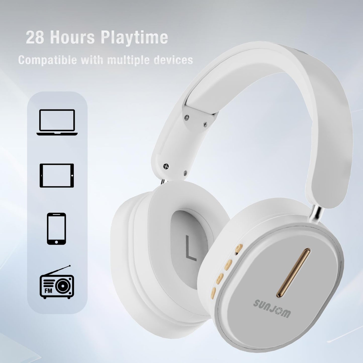 Wireless and Wired Stereo HiFi Foldable Over-Ear Bluetooth Headphones