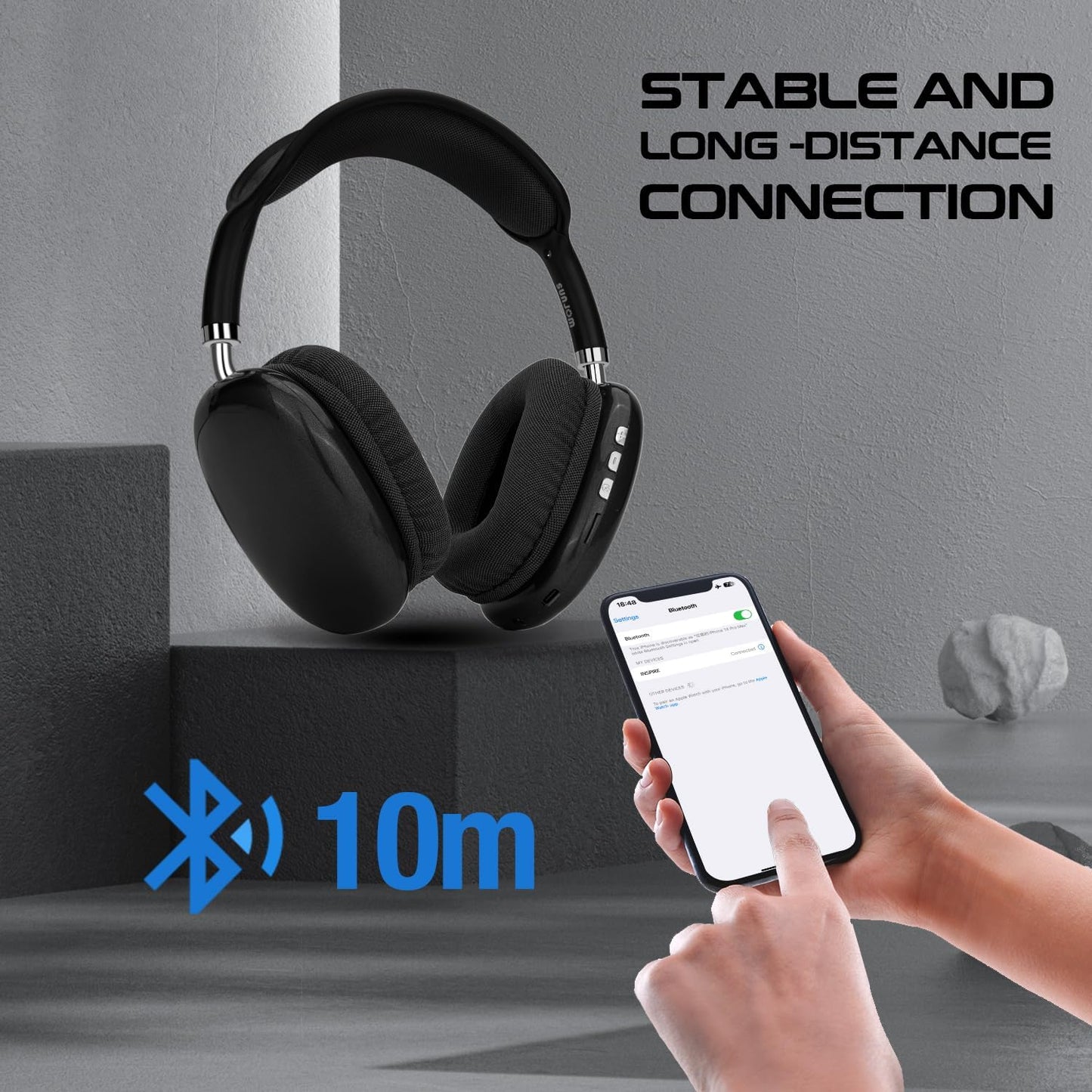 Wireless Bluetooth Headphones Over Ear with Microphone Hi-Res Audio